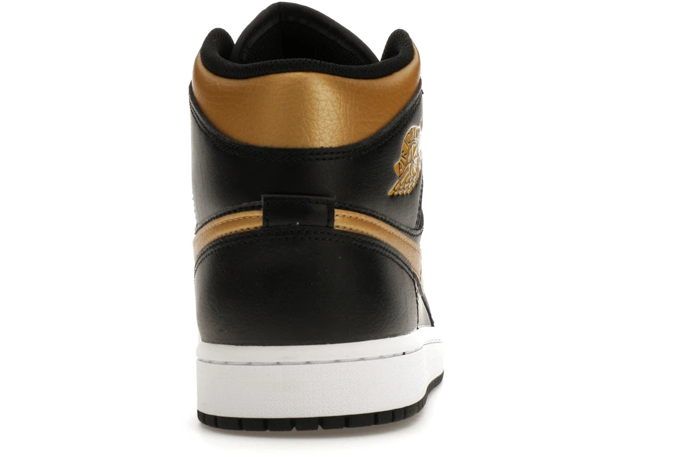 Air Jordan 1 Mid Black Metallic Gold