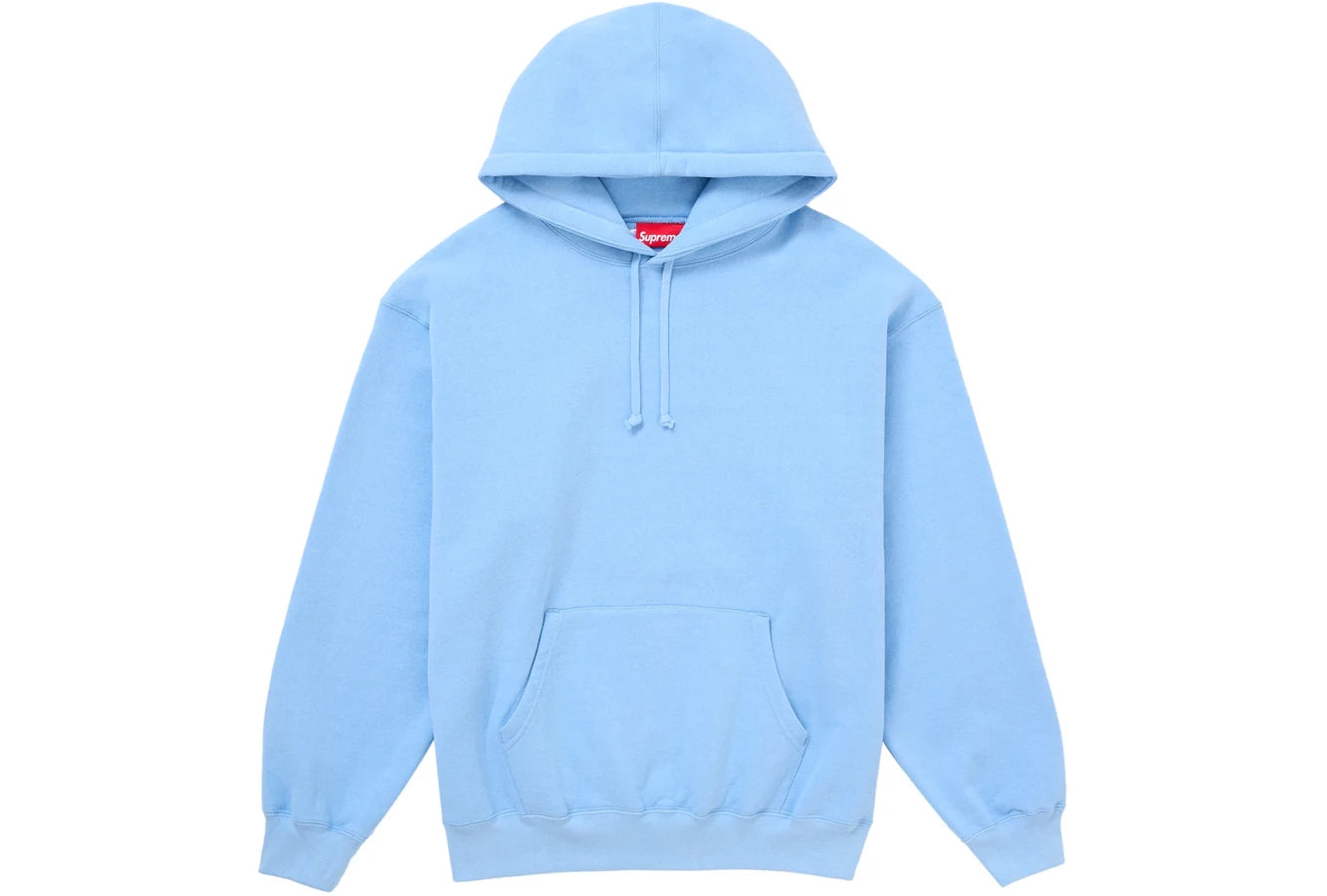 Supreme Satin Applique Hooded Sweatshirt FW24 Light Blue