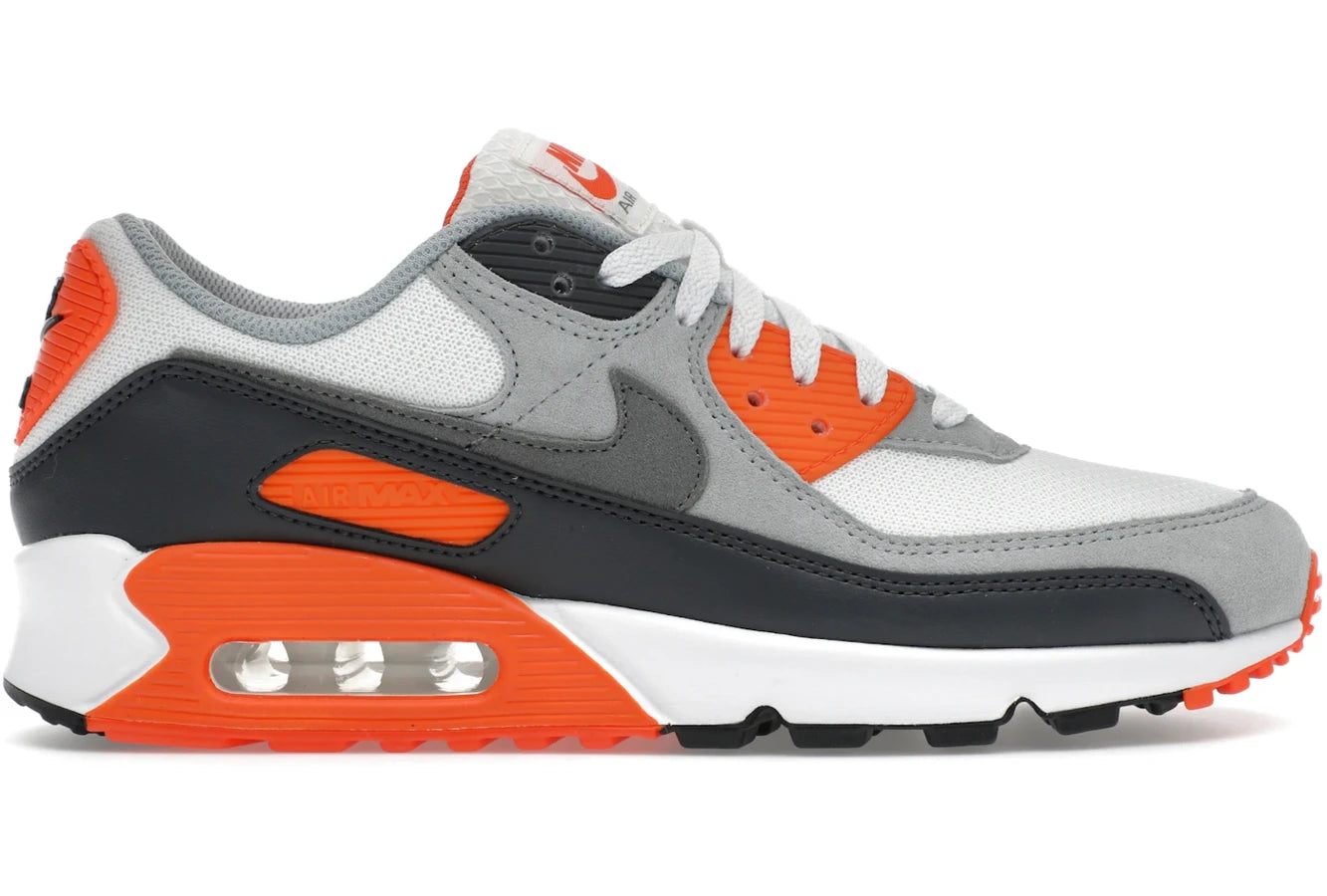 Nike Air Max 90 Summit White Safety Orange Dark Smoke Grey Smoke Grey