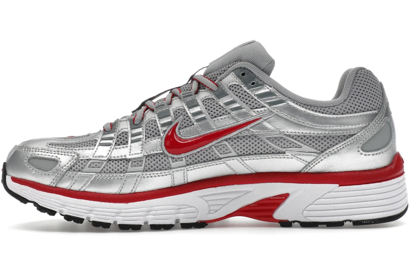 Nike P-6000 Metallic Silver Gym Red