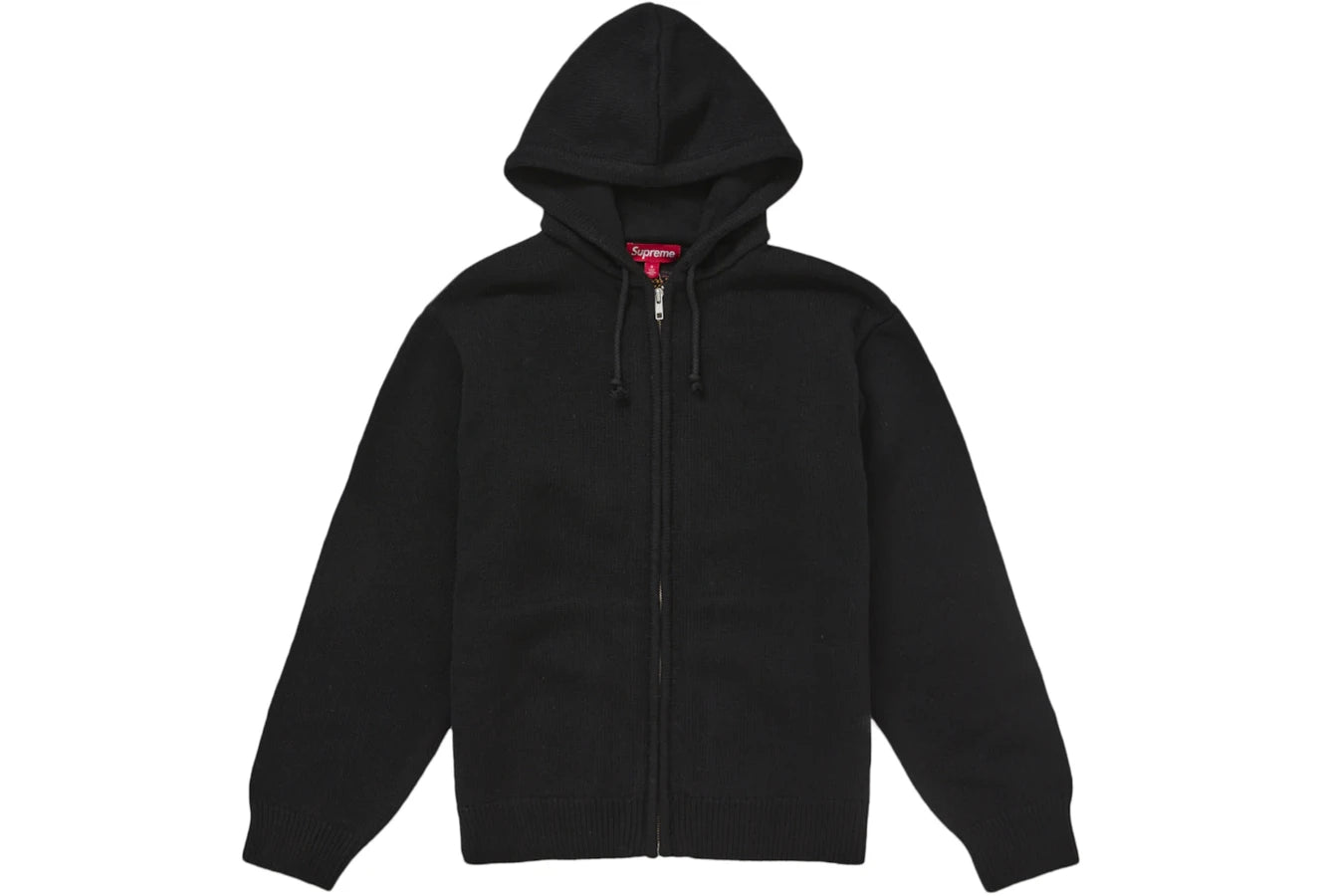 Supreme Last Supper Embroidered Zip Up Hooded Sweater Black