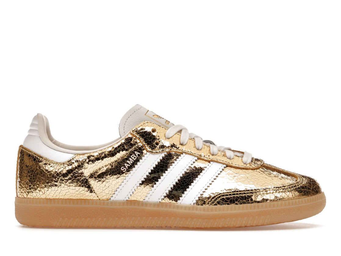 adidas Samba OG Gold Metallic Cracked Leather (Women's)