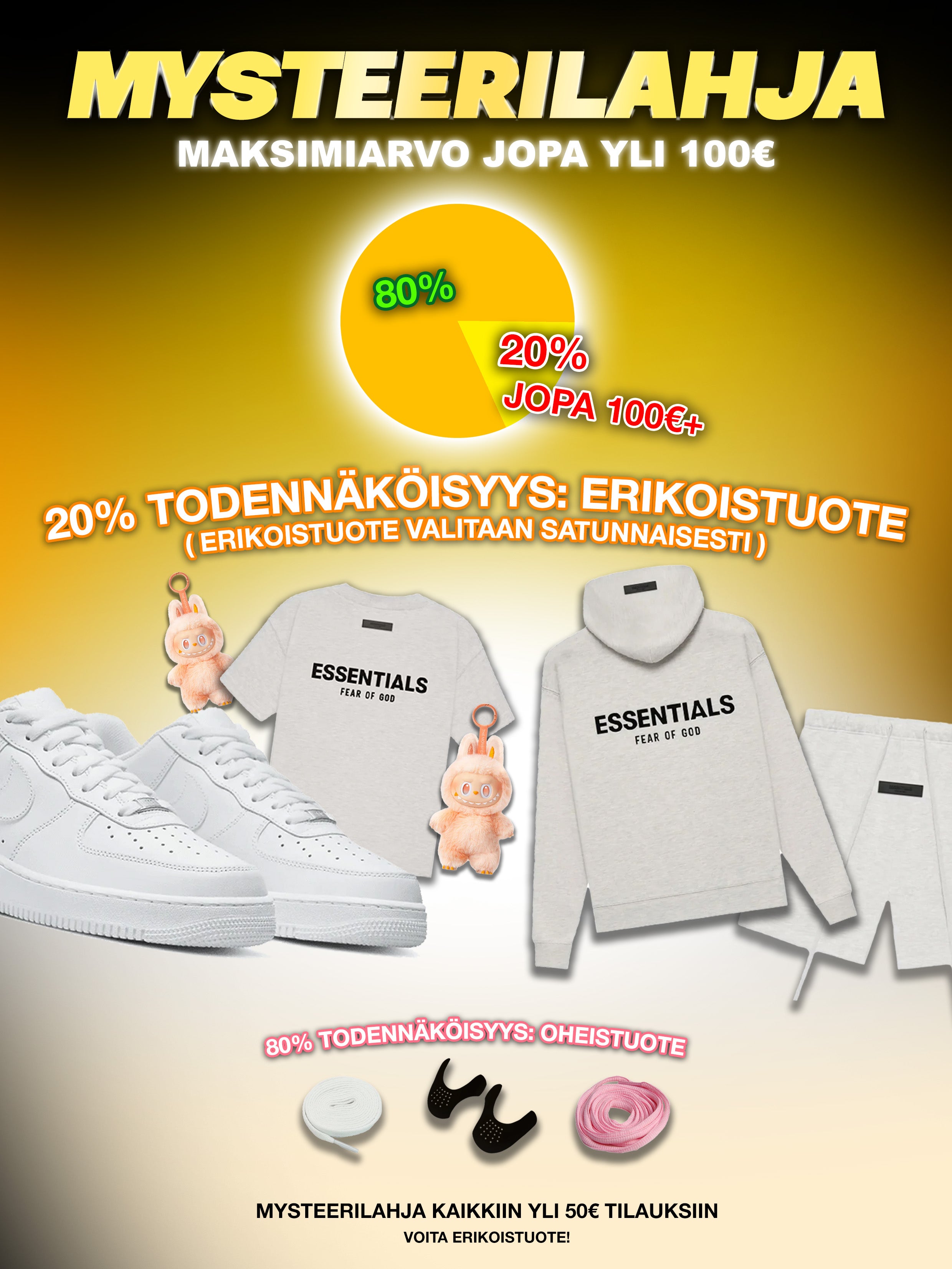 Ilmainen mysteerilahja yli 50€ tilauksiin