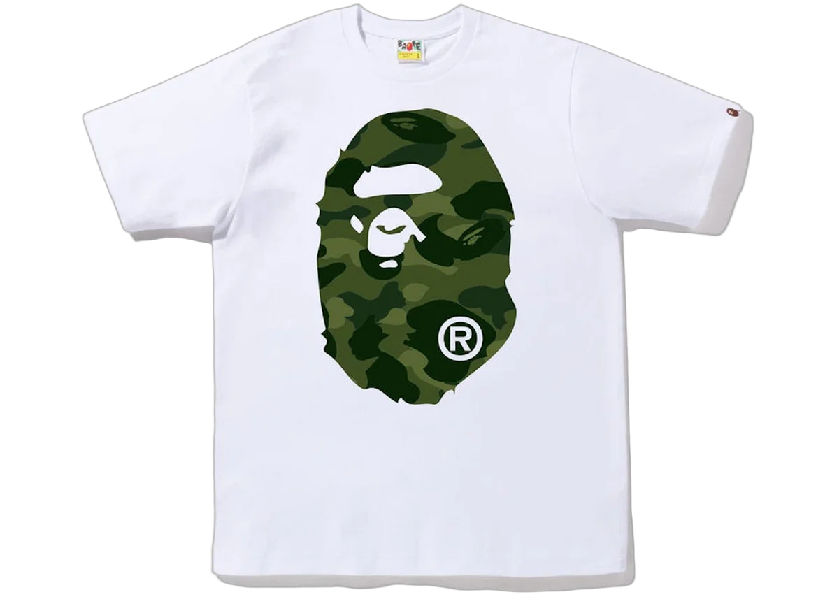 BAPE Color Camo Big Ape Head T-Shirt White Green