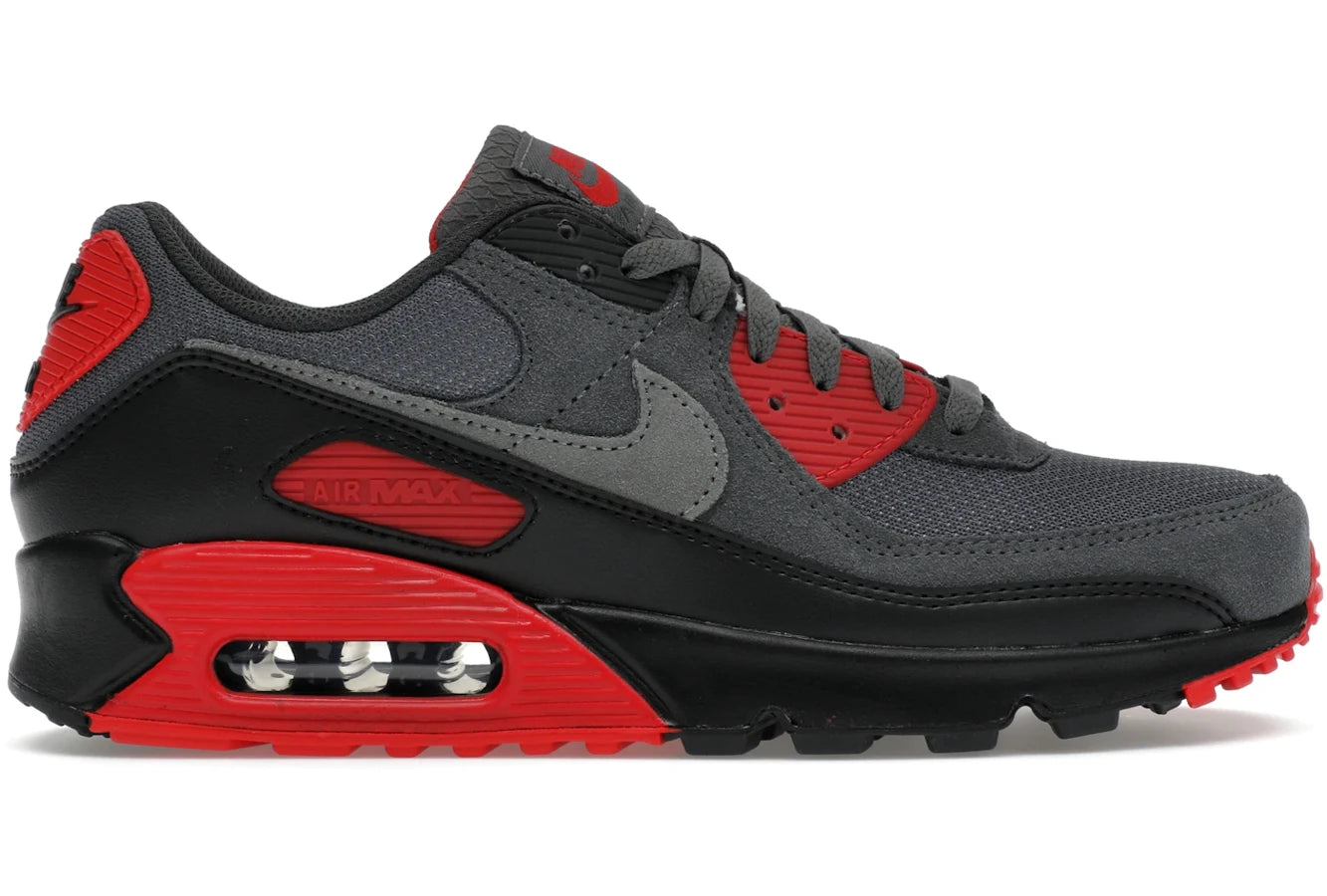 Nike Air Max 90 Smoke Grey Fire Red
