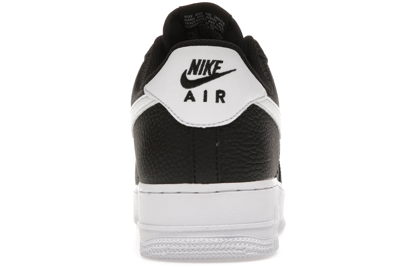 Nike Air Force 1 Low '07 Black White Pebbled Leather