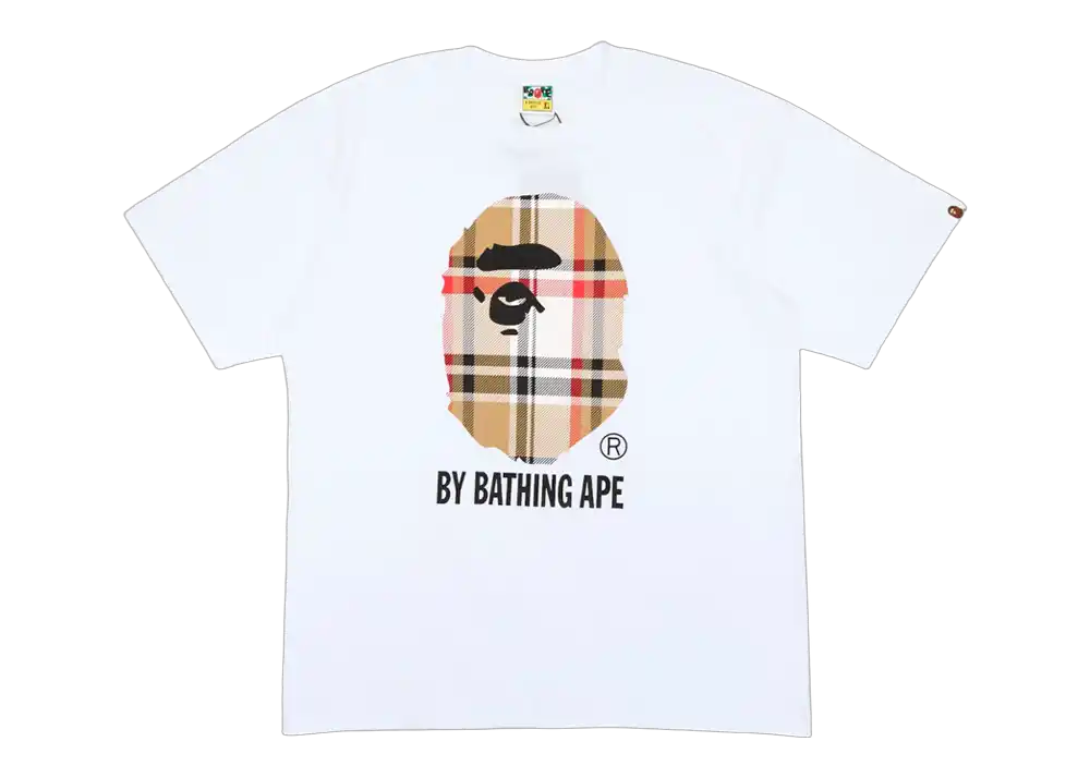 BAPE Check T-Shirt White Beige