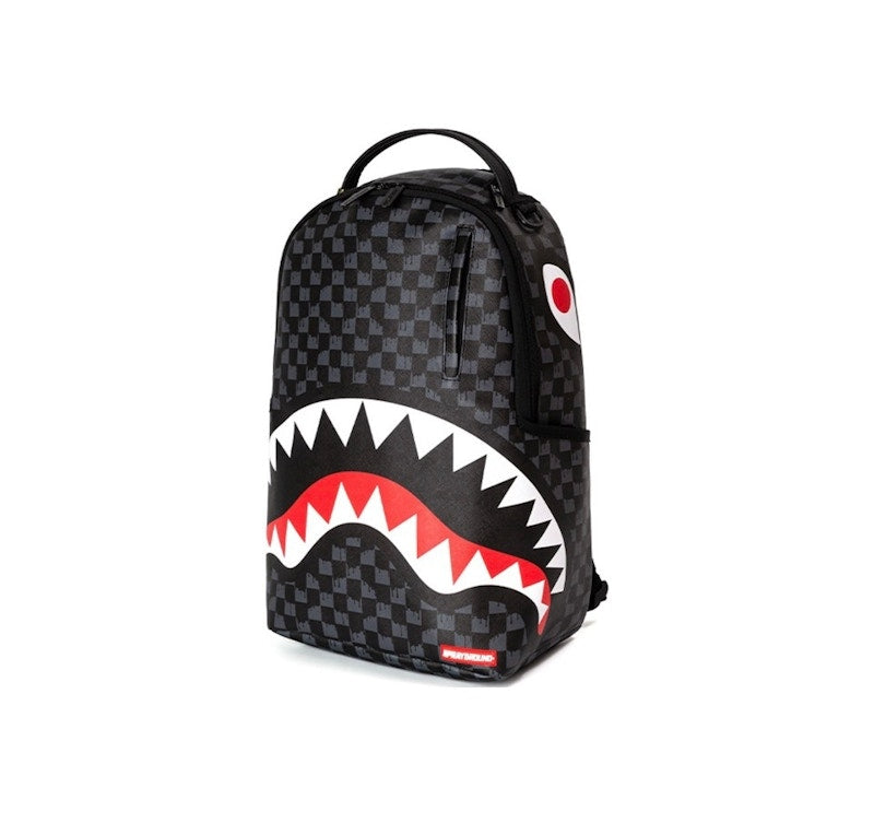 Sprayground Drip Check Shark Backpack Black/Grey Checker
