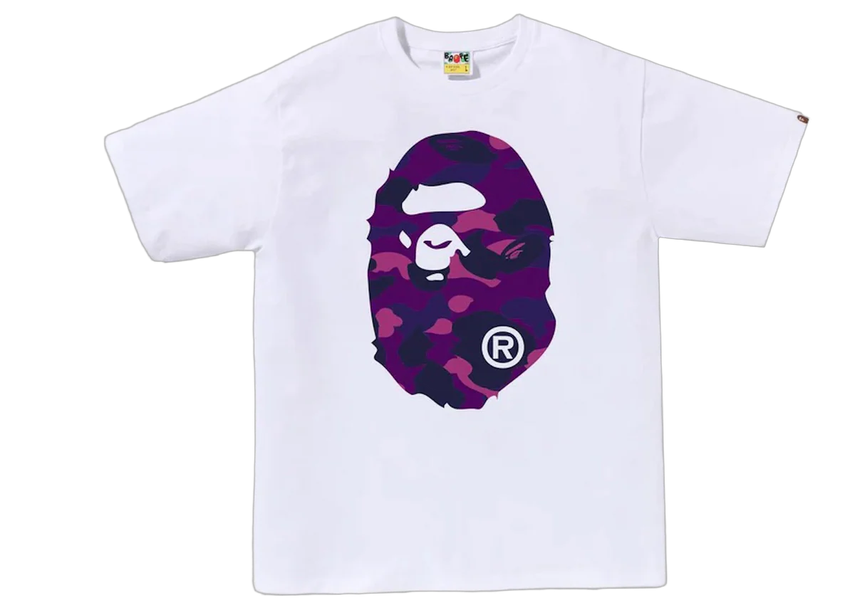 BAPE Color Camo Big Ape Head T-Shirt White Purple