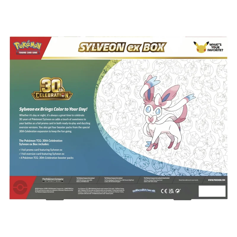 2026 Pokémon Mega Evolution 30th Celebration Sylveon ex Box
