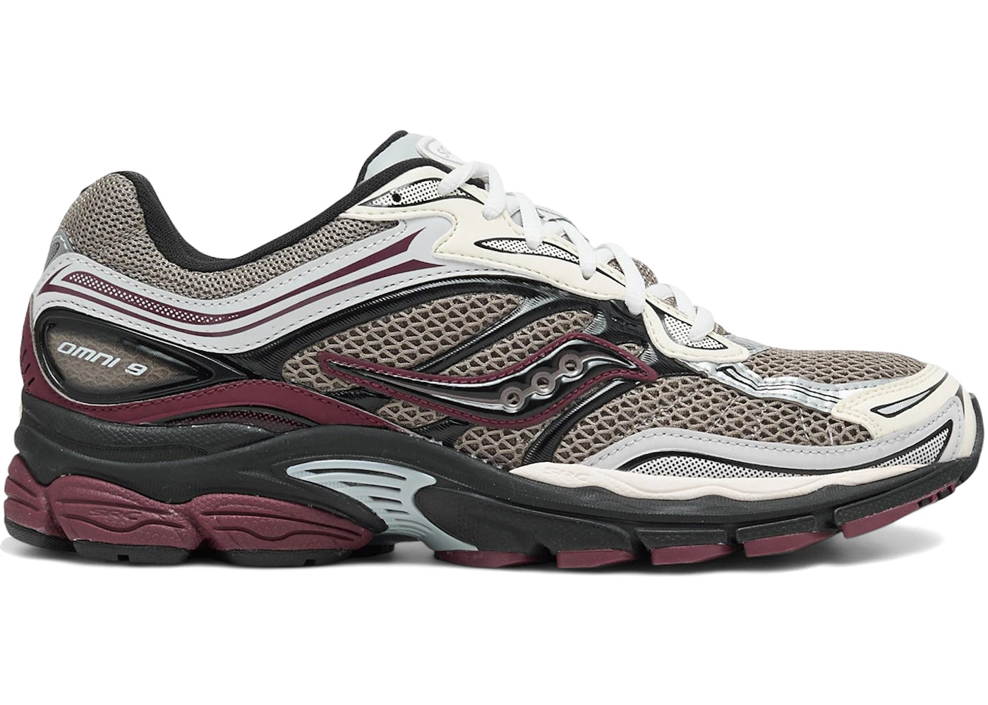 Saucony ProGrid Omni 9 Tomorrow, Meet Yesterday Pack Tan Maroon